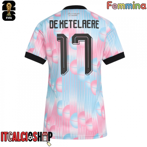 Belgio Charles De Ketelaere #17 Seconda Maglia Femmina Mondiali 2026 Manica Corta